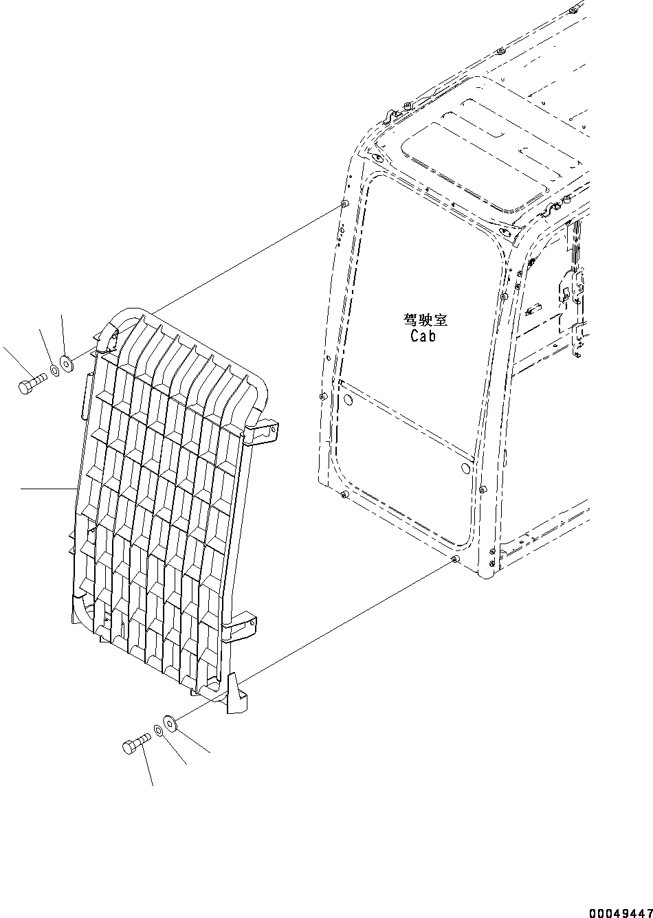 Excavators Komatsu / PC130-8M0 S/N DJE10001-up(KC_EB010) / FRONT GUARD (EC REGULATION LV2)(|K00193 : |K00193)