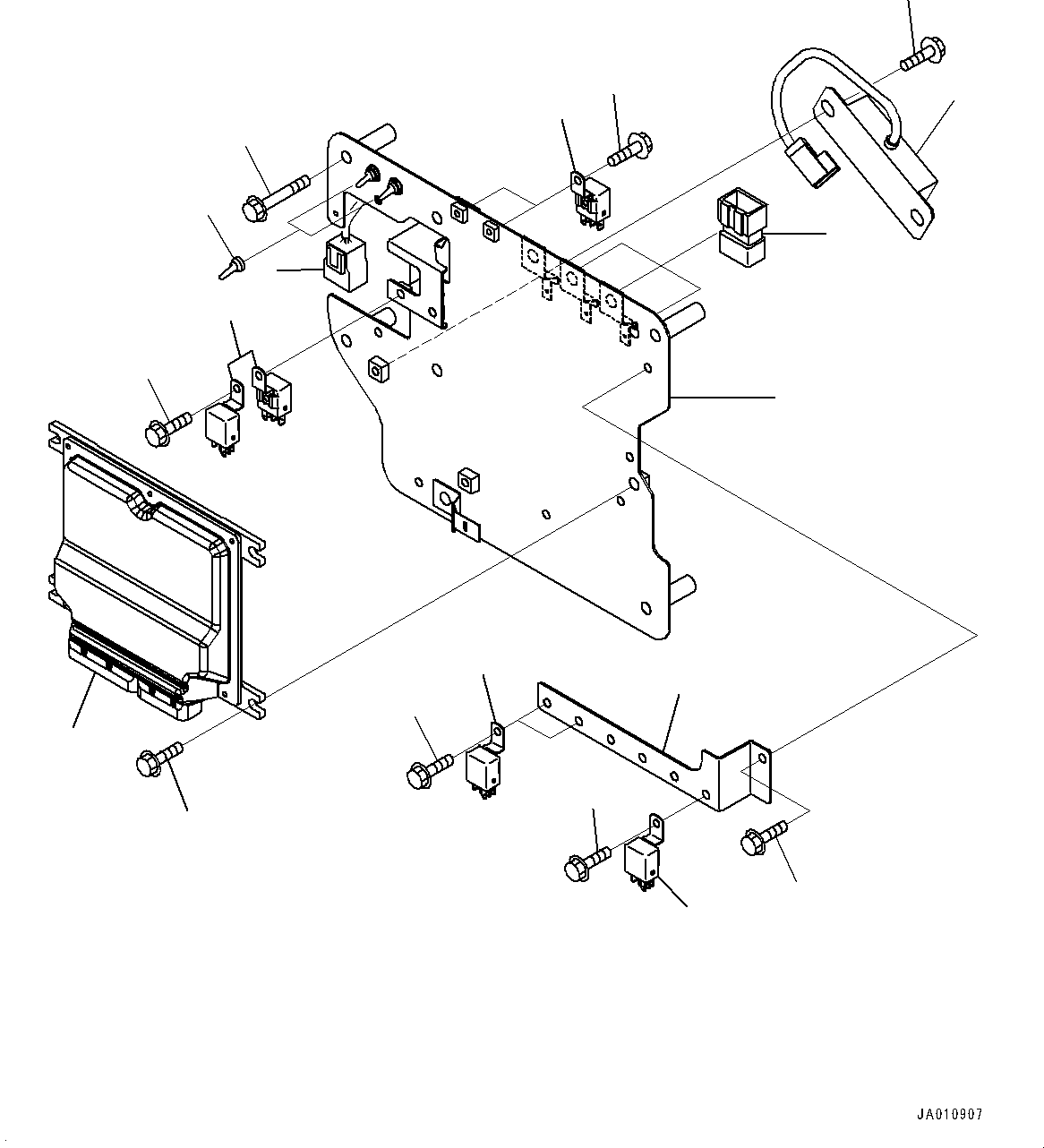 Excavators Komatsu / PC130-8M0 S/N DJE10001-up(KC_EB010) / CAB AND FLOOR FRAME GROUP (WITH 1-ADDITIONAL ACTUATOR PIPING, ACCUMULATOR) (CAB IN PARTS, PUMP CONTROLLER AND RELAY)(|K00285 : |K00285)