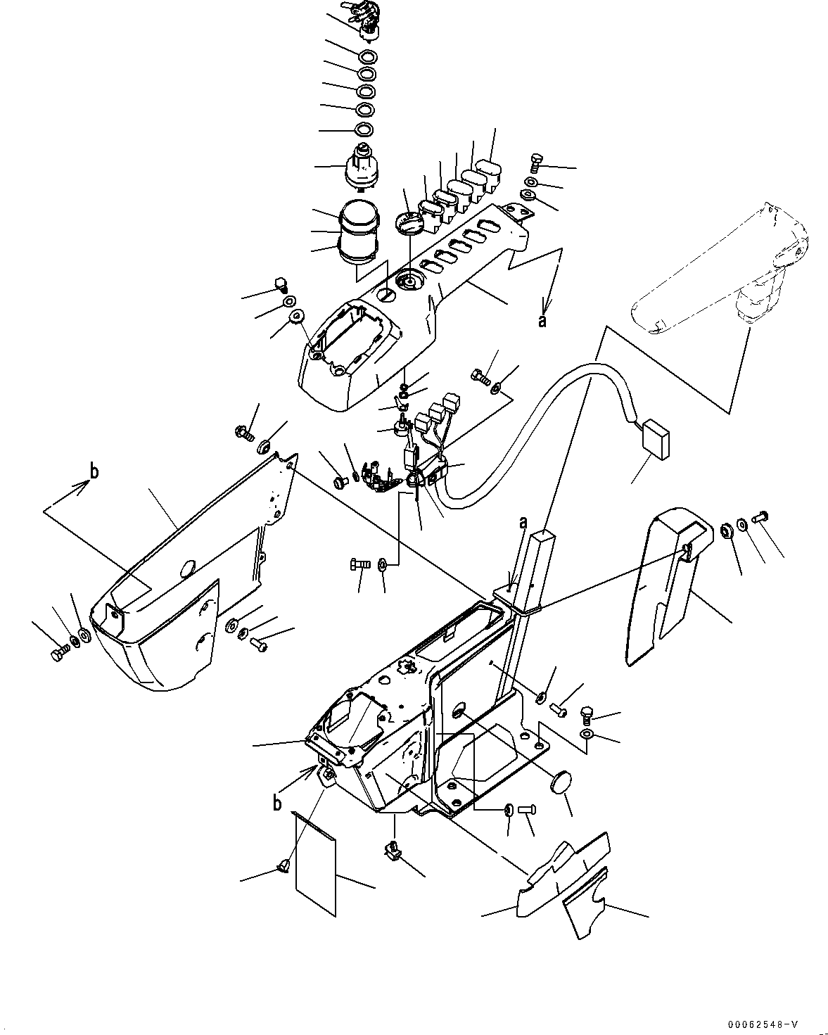 Excavators Komatsu / PC130-8M0 S/N DJE10001-up(KC_EB010) / CAB AND FLOOR FRAME GROUP (WITH 1-ADDITIONAL ACTUATOR PIPING, ACCUMULATOR) (FLOOR, CONSOLE, R.H.)(|K00308 : |K00308)