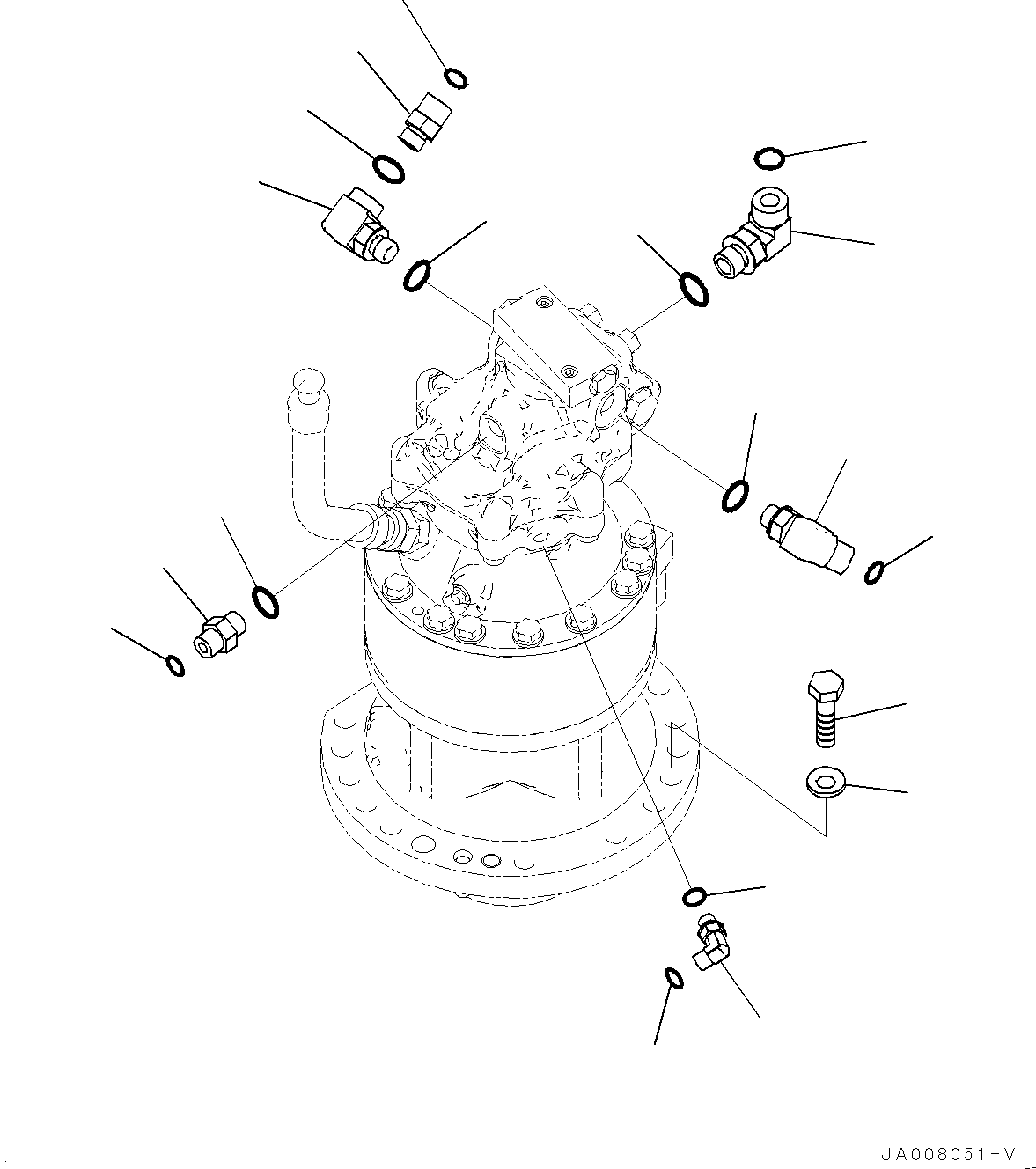 Excavators Komatsu / PC130-8M0 S/N DJE10001-up(KC_EB010) / SWING MACHINERY AND MOTOR (ELBOW)(|N00352 : |N00352)