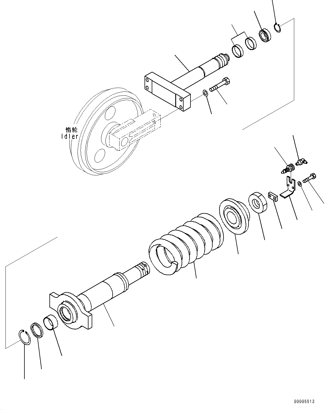 Excavators Komatsu / PC130-8M0 S/N DJE10001-up(KC_EB010) / FRONT IDLER AND IDLER CUSHION (IDLER CUSHION)(|R00364 : |R00364)
