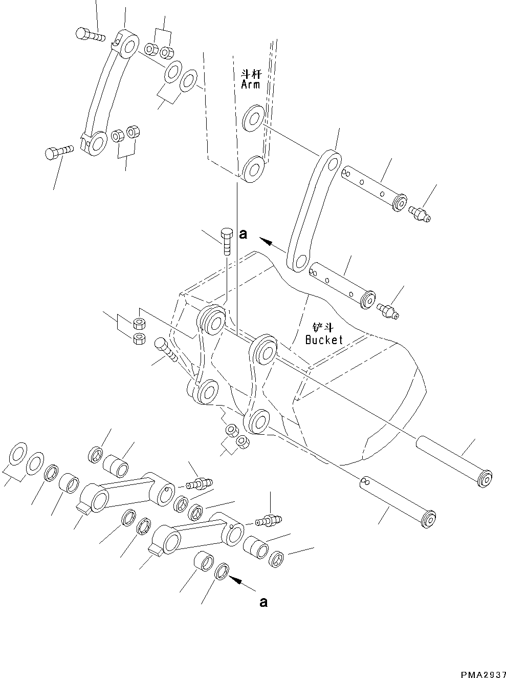 Excavators Komatsu / PC130-8M0 S/N DJE10001-up(KC_EB010) / BUCKET LINKAGE(|T00400 : |T00400)