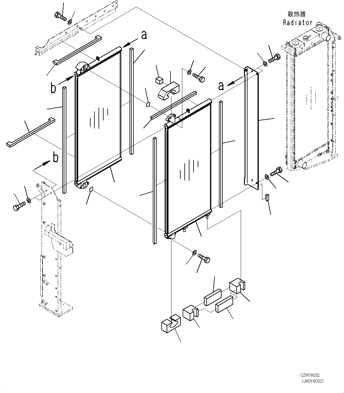 Excavators Komatsu / PC450-8 S/N DZCZ2001-up(KC_EB011) / COOLING SYSTEM (OIL COOLER)(|C00022 : |C00022)
