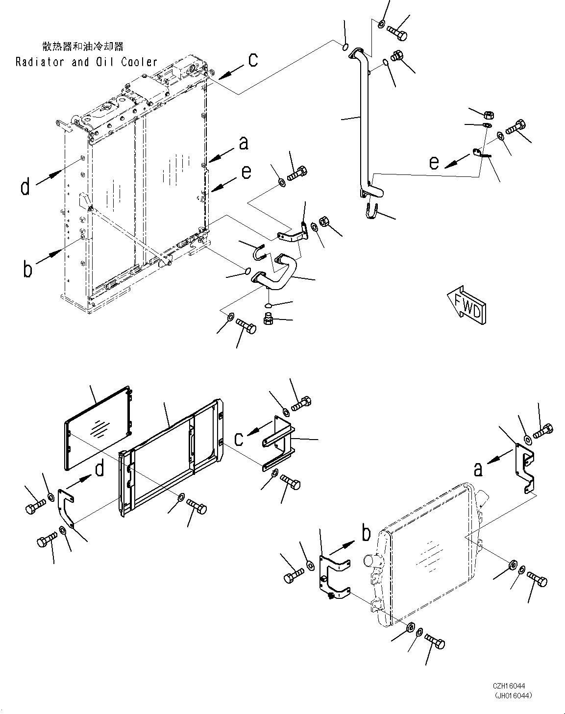 Excavators Komatsu / PC450-8 S/N DZCZ2001-up(KC_EB011) / COOLING SYSTEM (AFTERCOOLER AND CONDENSER)(|C00024 : |C00024)