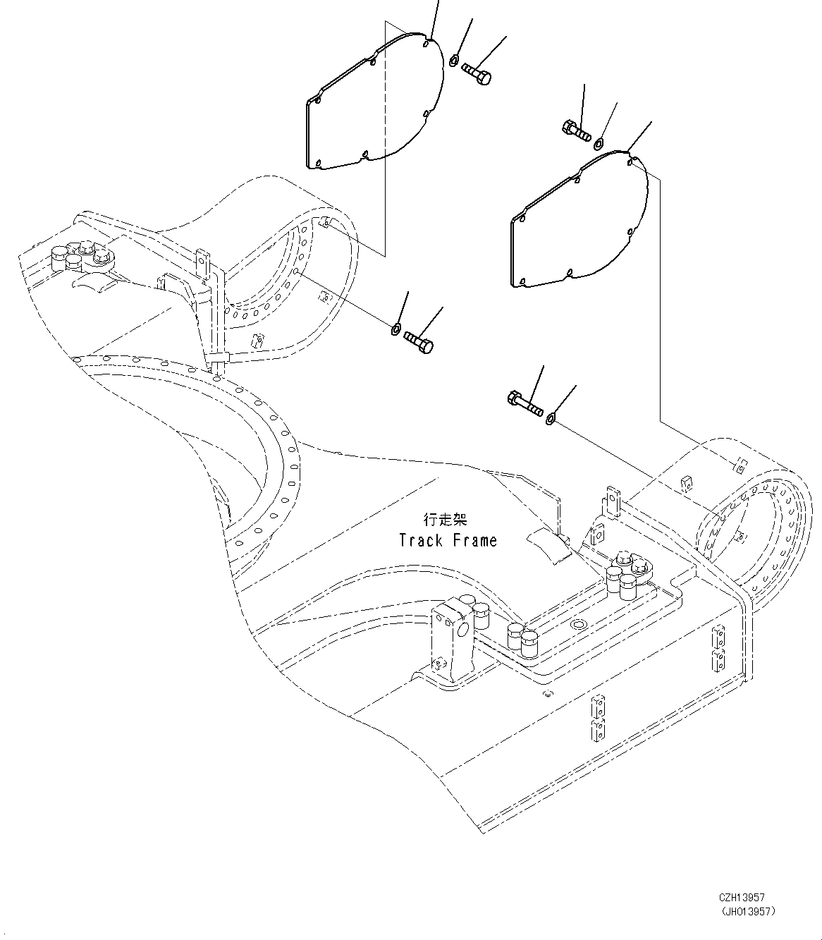 Excavators Komatsu / PC450-8 S/N DZCZ2001-up(KC_EB011) / TRAVEL MOTOR AND FINAL DRIVE (COVER)(|P00222 : |P00222)