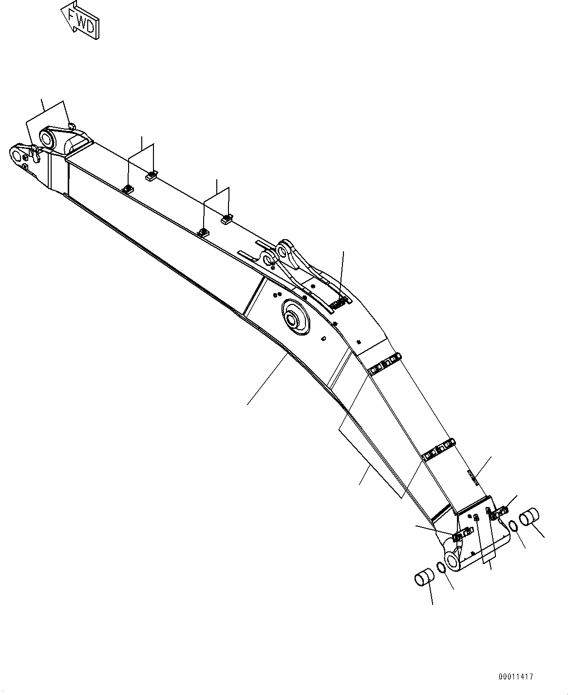 Excavators Komatsu / PC450-8 S/N DZCZ2001-up(KC_EB011) / BOOM (7000MM HEAVY DUTY TYPE) (BOOM AND BUSHING)(|T00236 : |T00236)