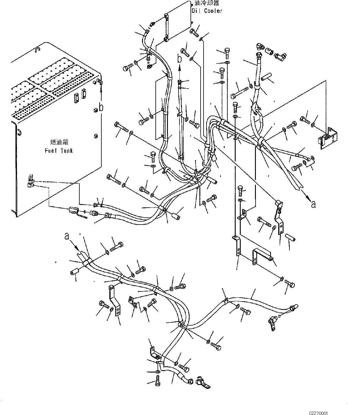 Excavators Komatsu / PC700LC-8E0 S/N DZCA0001-up(KC_EB016) / FUEL PIPING (BAD FUEL AND POOR FUEL SPECIFICATION, WATER+DUST) FUEL LINE (FUEL HOSEЈ©(|D00034 : |D00034)