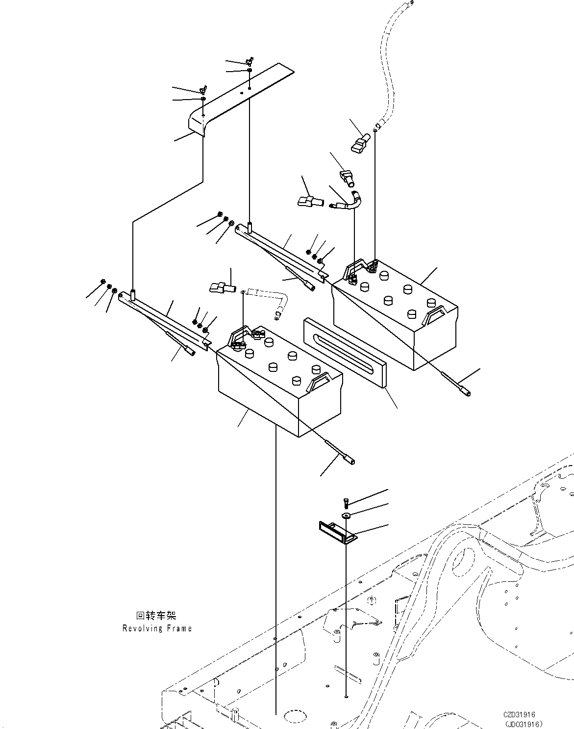 Excavators Komatsu / PC700LC-8E0 S/N DZCA0001-up(KC_EB016) / BATTERY (EU ARRANGEMENT, CHINA SAFETY REGULATION)(|E00042 : |E00042)