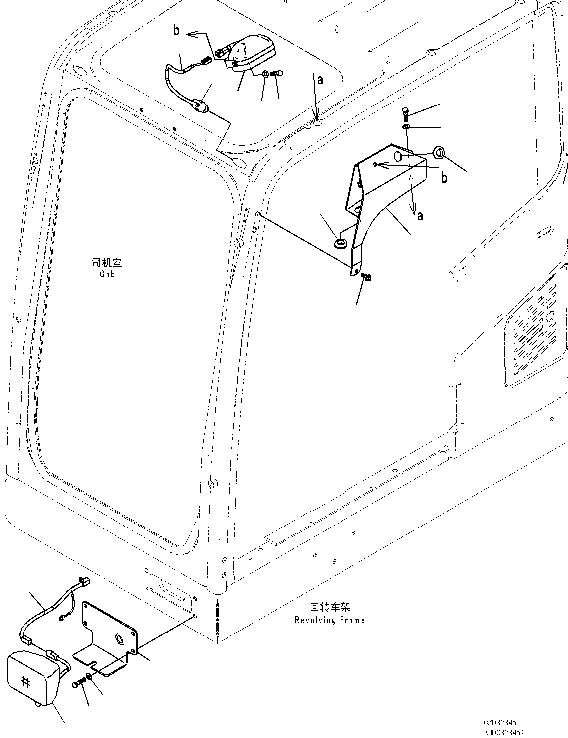 Excavators Komatsu / PC700LC-8E0 S/N DZCA0001-up(KC_EB016) / ADDITIONAL WORKING LAMP (WITH FLASH LAMP, STEP LAMP)(|E00064 : |E00064)