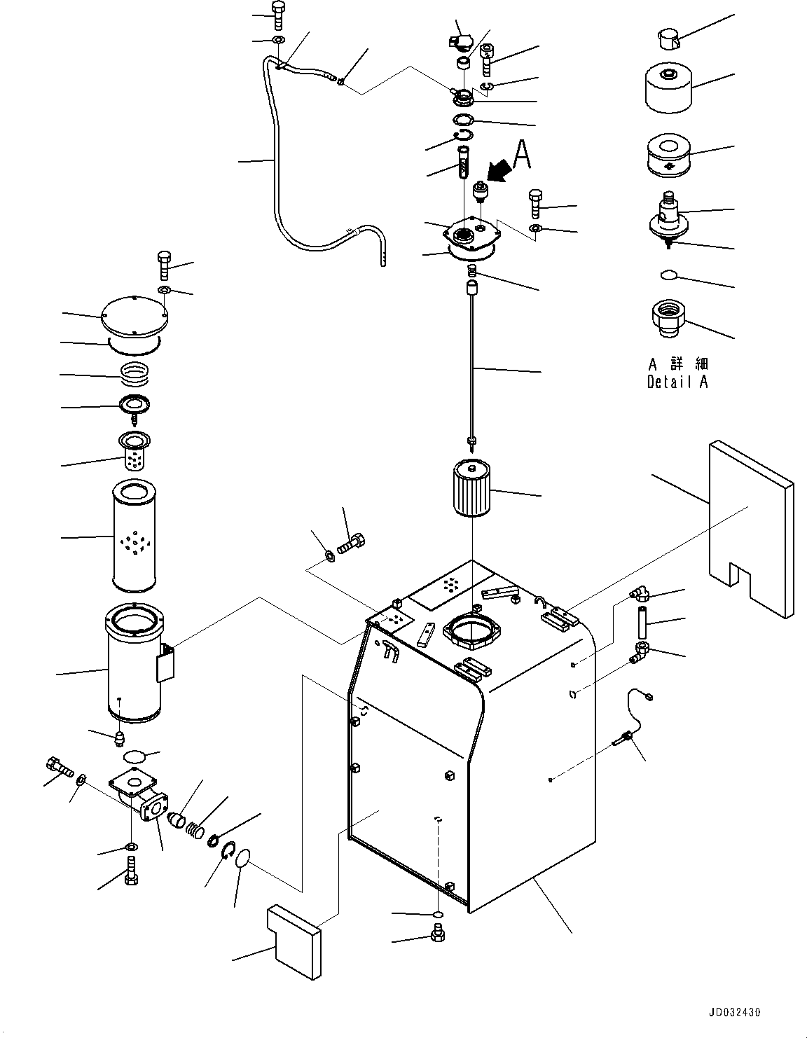 Excavators Komatsu / PC700LC-8E0 S/N DZCA0001-up(KC_EB016) / HYDRAULIC TANK (WITH OIL FILLER CAP LOCK AND COVER LOCK) (TANK)(|H00071 : |H00071)