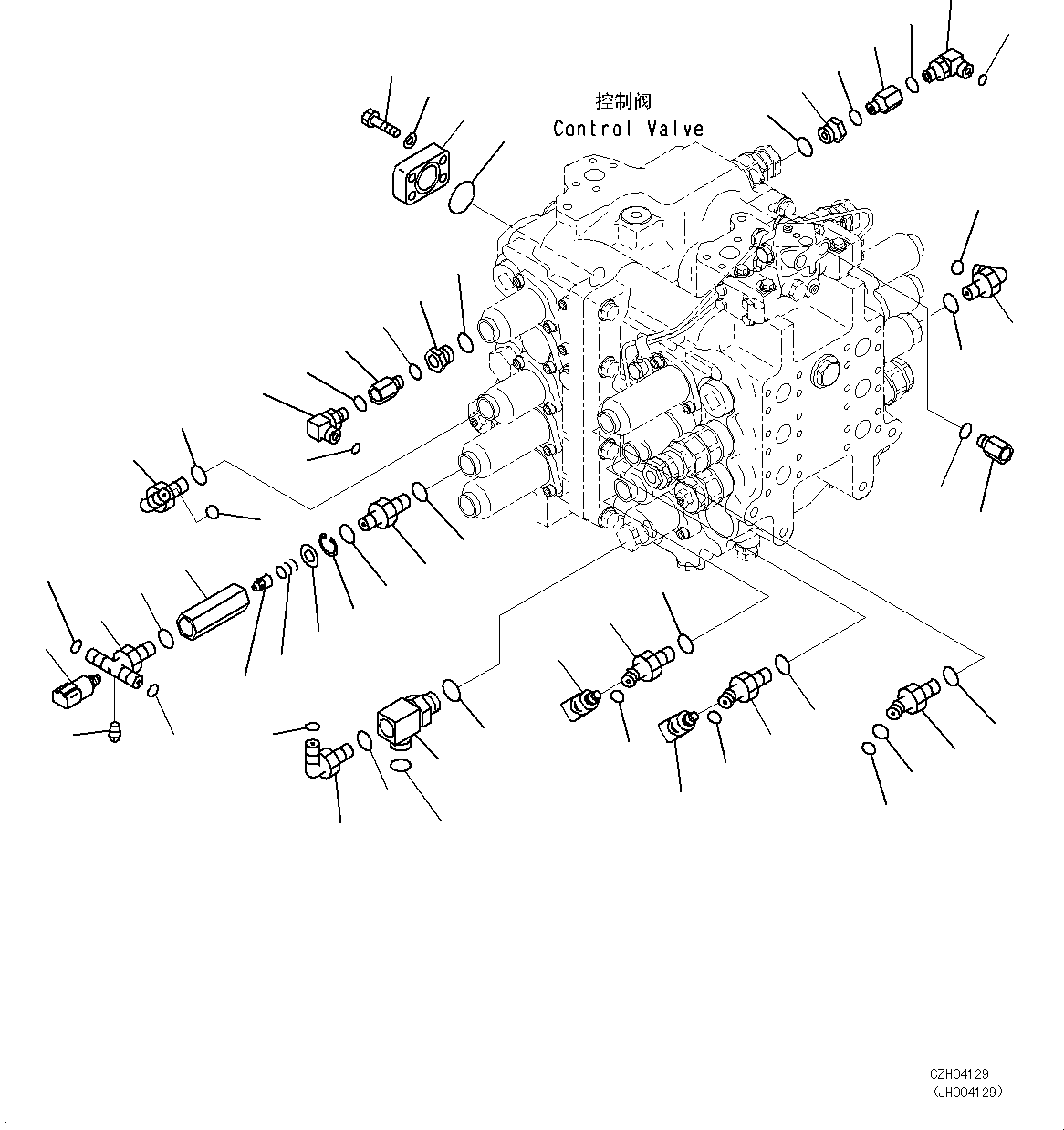 Excavators Komatsu / PC700LC-8E0 S/N DZCA0001-up(KC_EB016) / CONTROL VALVE (CONNECTING PARTS) (1/2)(|H00086 : |H00086)