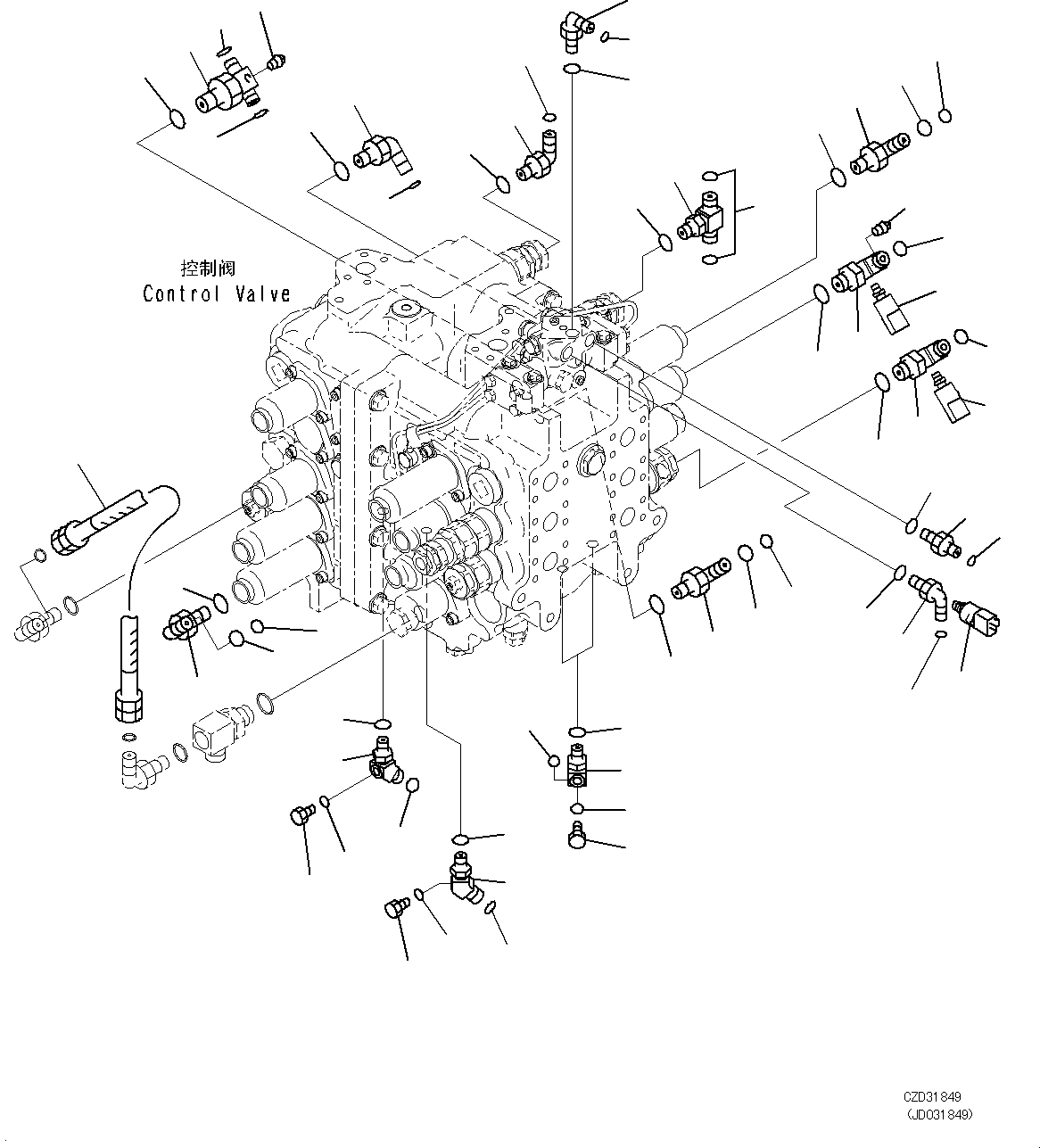 Excavators Komatsu / PC700LC-8E0 S/N DZCA0001-up(KC_EB016) / CONTROL VALVE (CONNECTING PARTS) (2/2)(|H00089 : |H00089)
