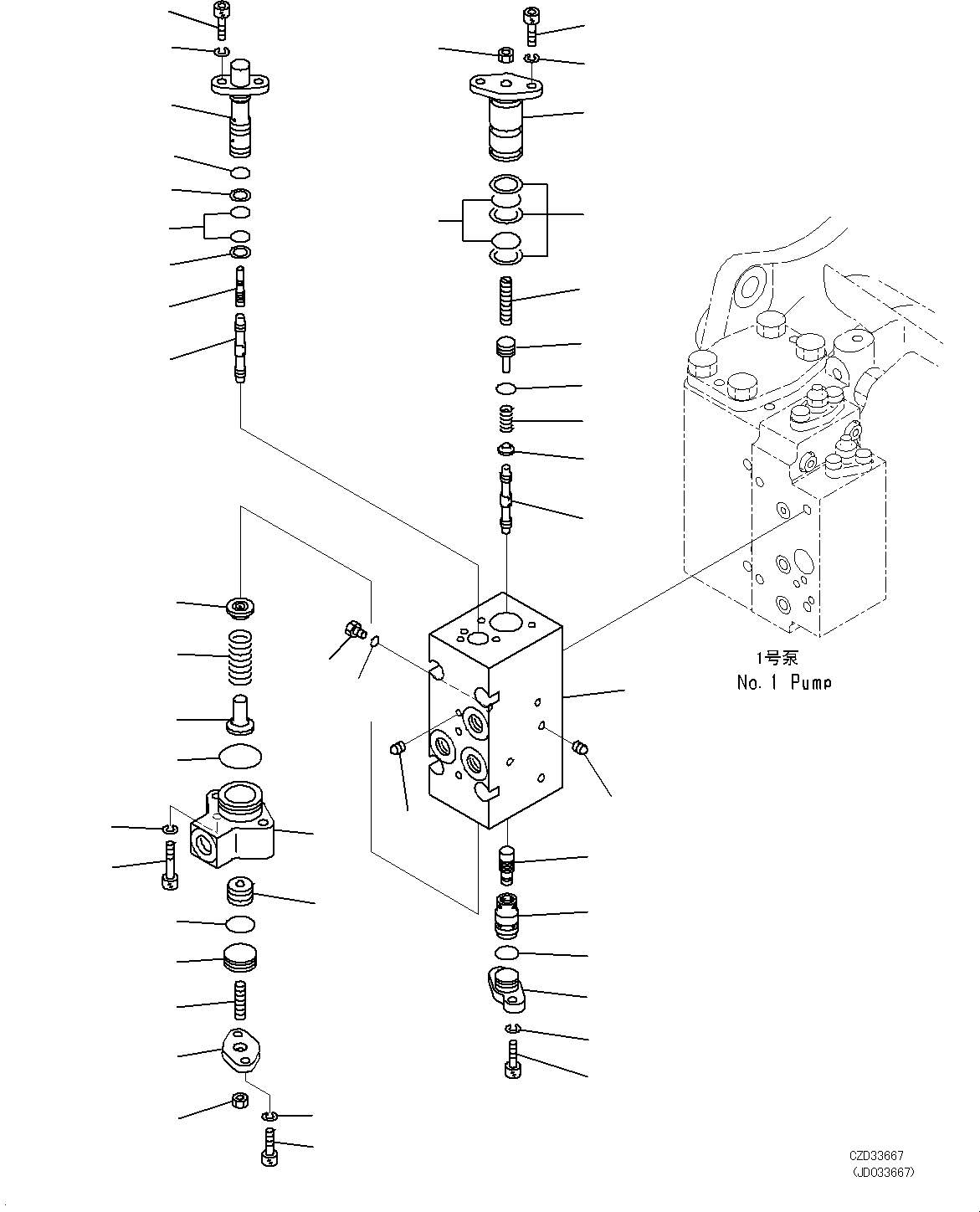 Excavators Komatsu / PC700LC-8E0 S/N DZCA0001-up(KC_EB016) / PISTON PUMP (INNER PARTS, NO.1 PUMP) (8/14)(|H00099 : |H00099)