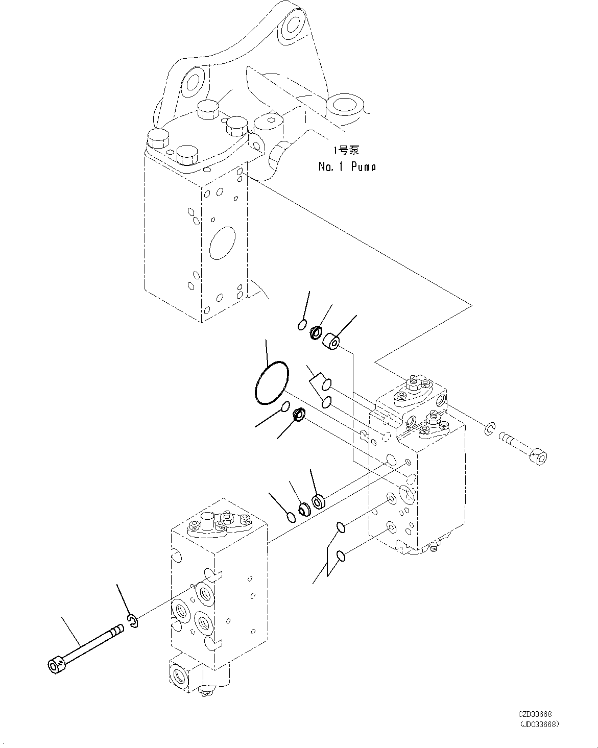 Excavators Komatsu / PC700LC-8E0 S/N DZCA0001-up(KC_EB016) / PISTON PUMP (INNER PARTS, NO.1 PUMP) (9/14)(|H00101 : |H00101)