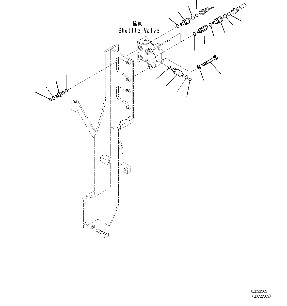 Excavators Komatsu / PC700LC-8E0 S/N DZCA0001-up(KC_EB016) / SHUTTLE VALVE PIPING (RELATED PARTS) (1/2)(|H00166 : |H00166)
