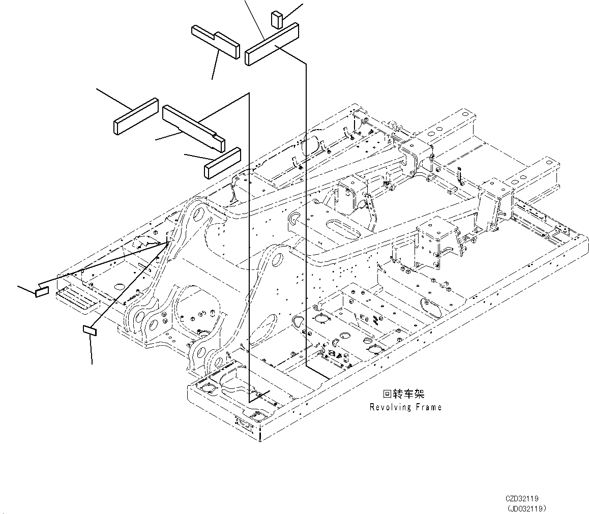 Excavators Komatsu / PC700LC-8E0 S/N DZCA0001-up(KC_EB016) / REVOLVING FRAME (EU ARRANGEMENT, CHINA SAFETY REGULATION) (SHEET) (1/2)(|J00174 : |J00174)