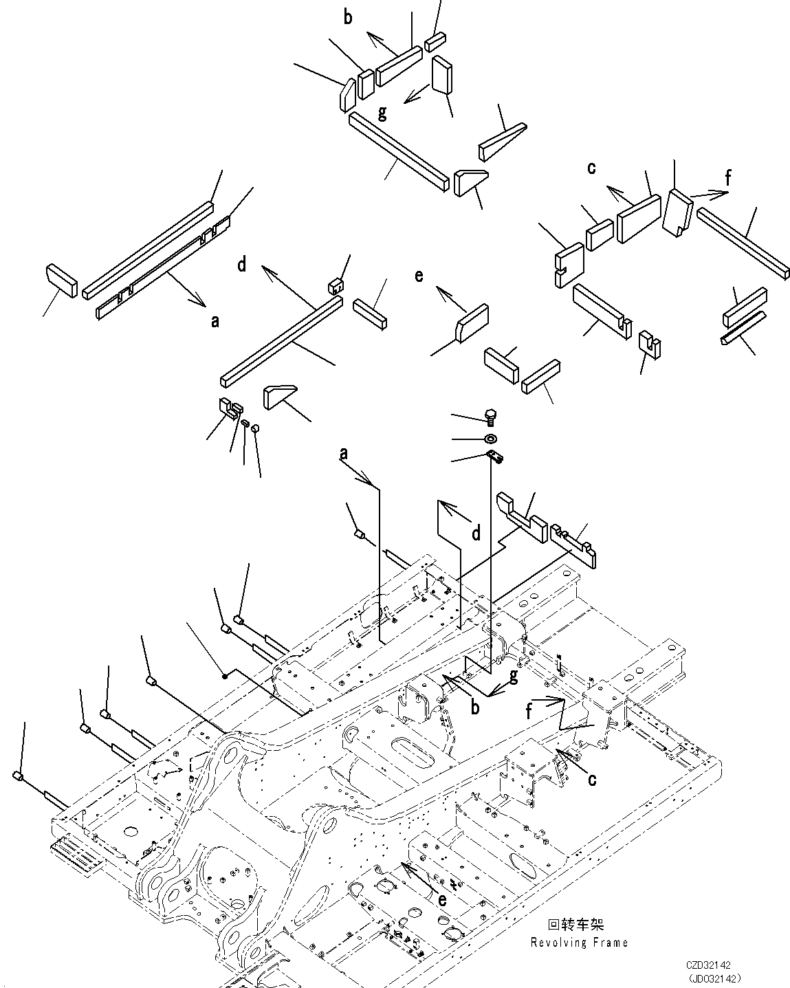 Excavators Komatsu / PC700LC-8E0 S/N DZCA0001-up(KC_EB016) / REVOLVING FRAME (EU ARRANGEMENT, CHINA SAFETY REGULATION) (SHEET) (2/2)(|J00175 : |J00175)
