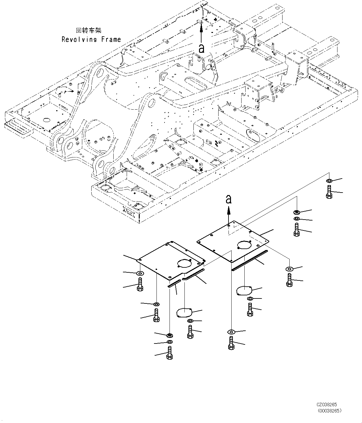 Excavators Komatsu / PC700LC-8E0 S/N DZCA0001-up(KC_EB016) / UNDER COVER (BAD FUEL AND POOR FUEL SPECIFICATION, WATER+DUST) (REVOLVING FRAME, R.H.)(|M00287 : |M00287)