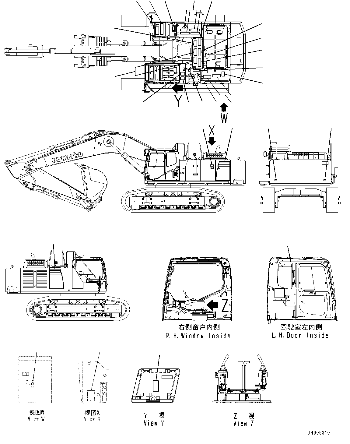 Excavators Komatsu / PC700LC-8E0 S/N DZCA0001-up(KC_EB016) / MARKS AND PLATES (FOR CHINESE) (SEAT AND SYMBOL MARK)(|U00386 : |U00386)