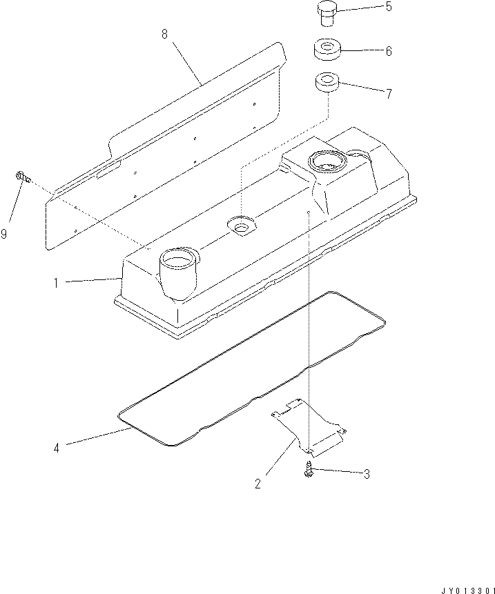 Komatsu parts book diagram for SAA4D95LE-5N-W S/N 517769-up: HEAD COVER