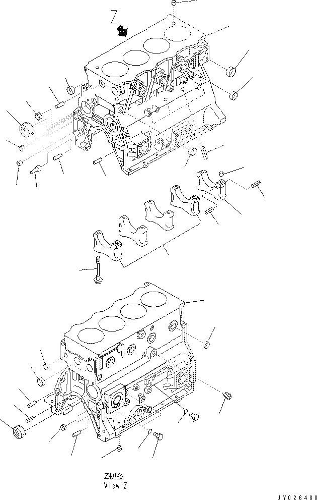Komatsu parts book diagram for SAA4D95LE-5N-W S/N 517769-up: CYLINDER BLOCK