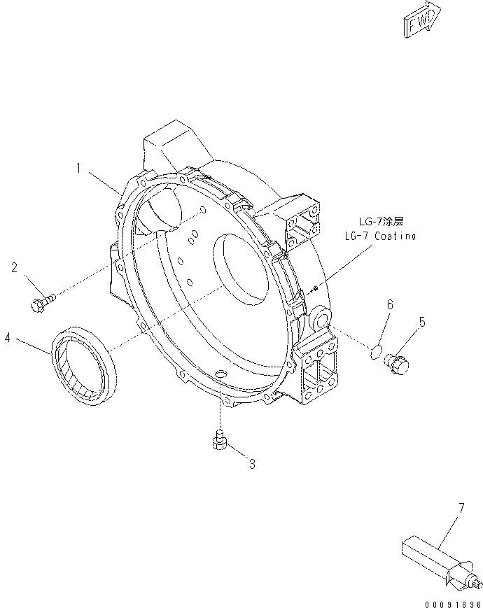 Komatsu parts book diagram for SAA4D95LE-5N-W S/N 517769-up: FLYWHEEL HOUSING