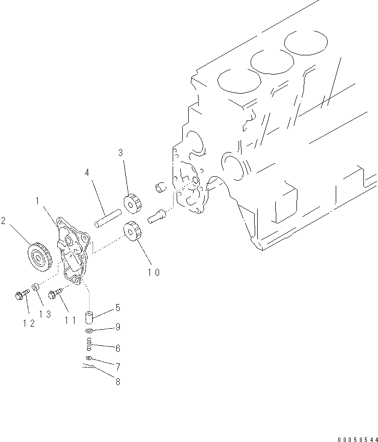 Komatsu parts book diagram for SAA4D95LE-5N-W S/N 517769-up: OIL PUMP