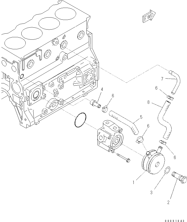 Komatsu parts book diagram for SAA4D95LE-5N-W S/N 517769-up: OIL COOLER