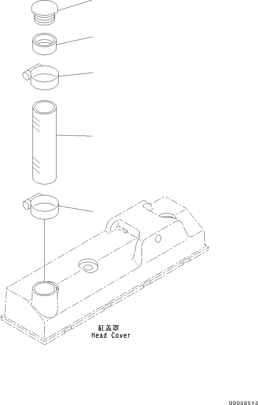 Engines Komatsu / SAA4D95LE-5R S/N 554649-up(KC_EE010) / HEAD COVER ACCESSORY(|A00004 : |A00004)
