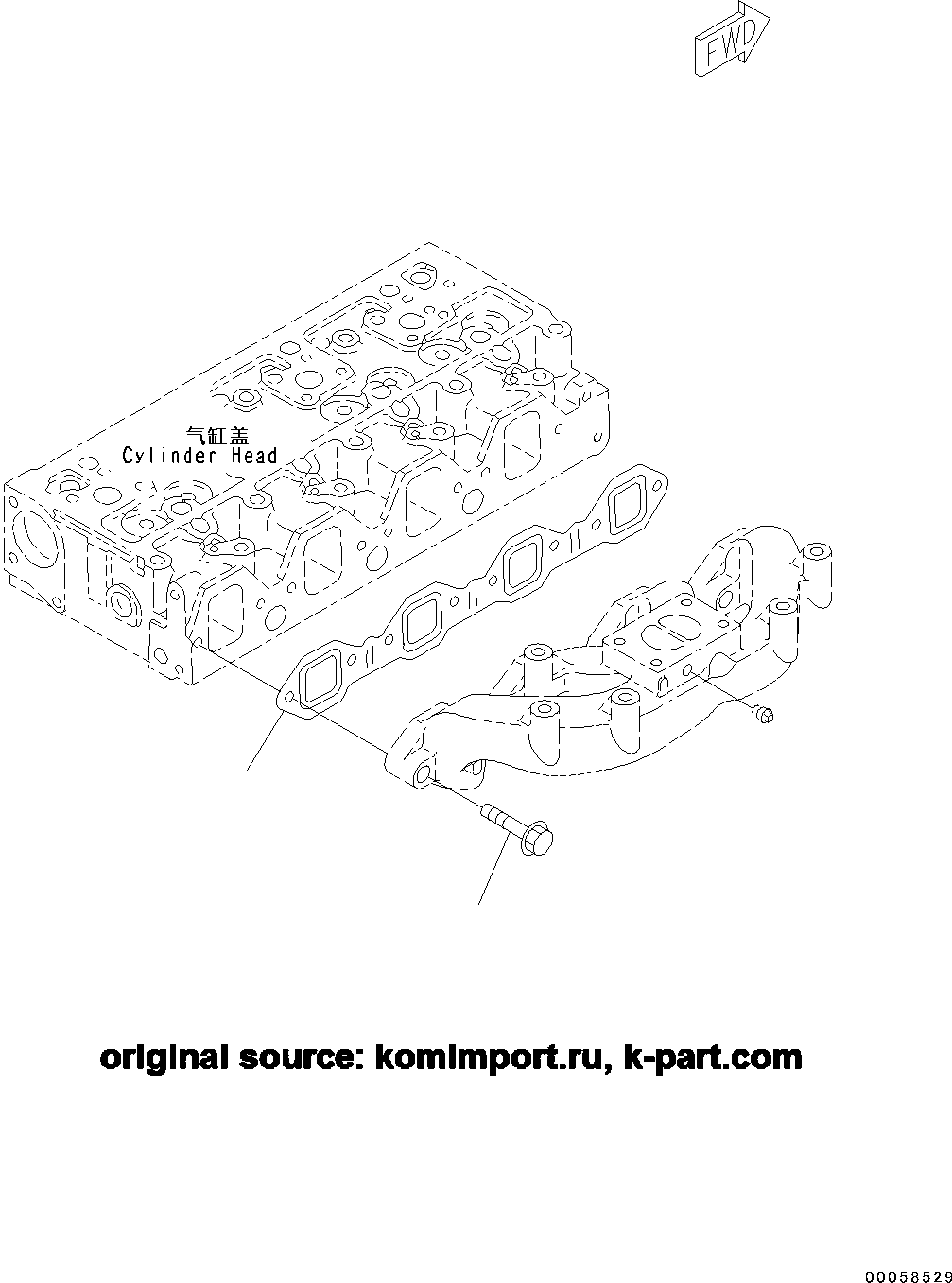 Engines Komatsu / SAA4D95LE-5R S/N 554649-up(KC_EE010) / EXHAUST MANIFOLD MOUNTING(|A00012 : |A00012)