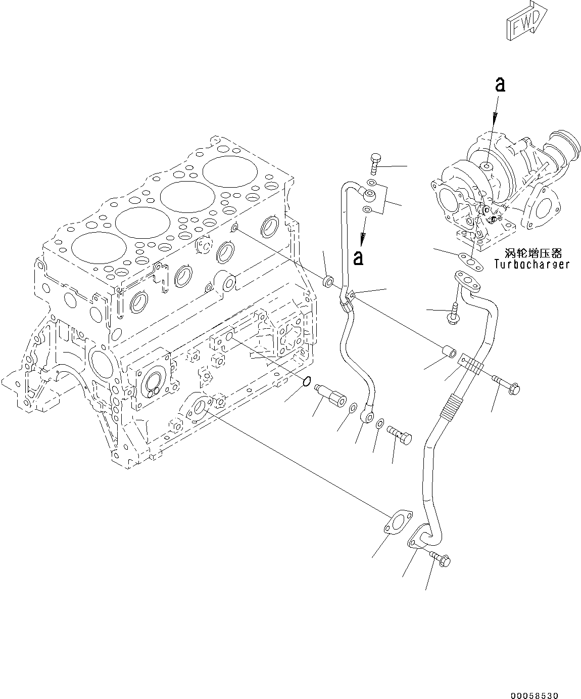 Engines Komatsu / SAA4D95LE-5R S/N 554649-up(KC_EE010) / TURBOCHARGER OIL PIPING(|A00015 : |A00015)