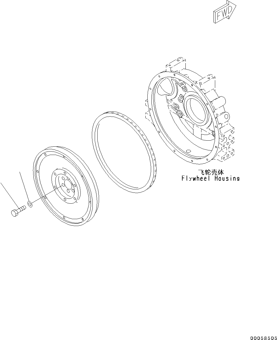 Engines Komatsu / SAA4D95LE-5R S/N 554649-up(KC_EE010) / FLYWHEEL MOUNTING(|B00027 : |B00027)