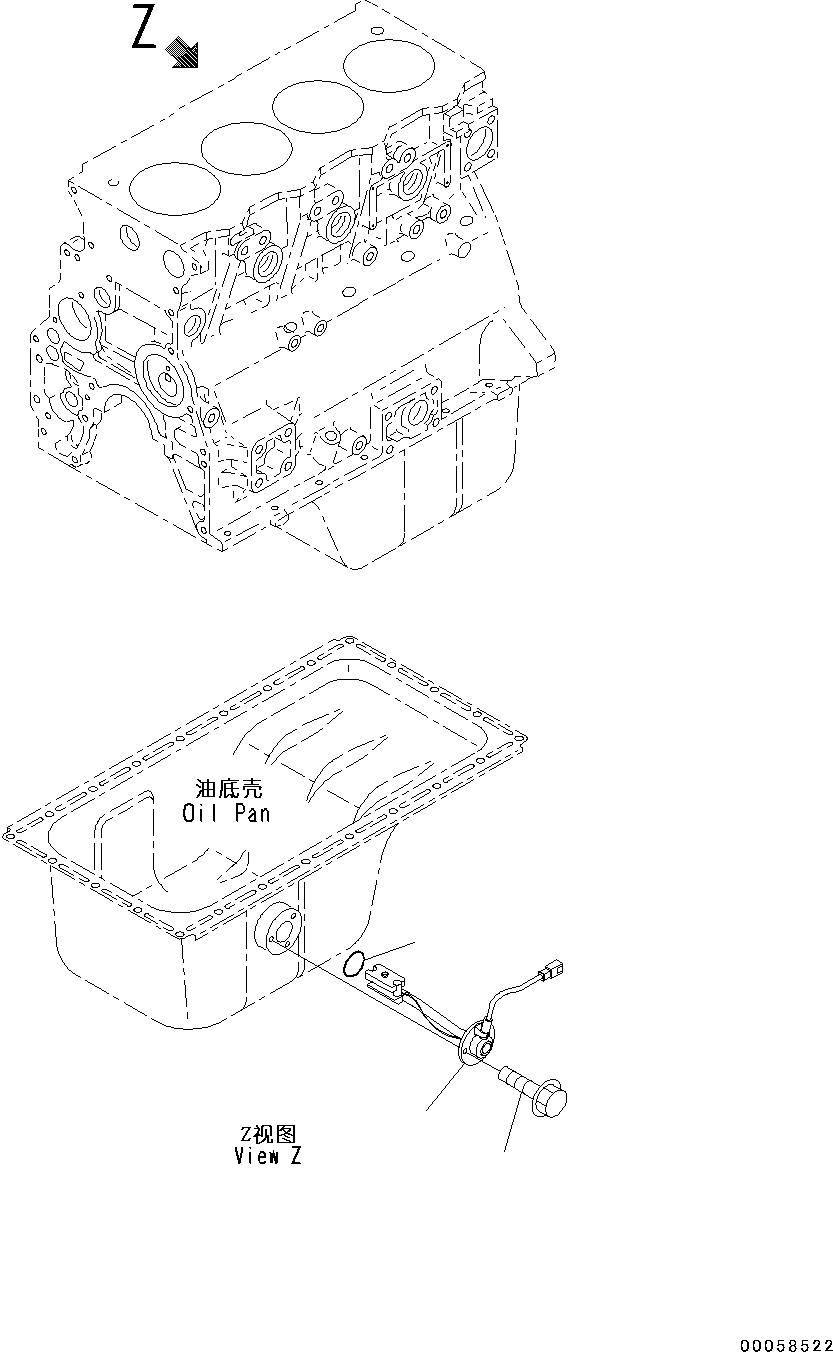 Engines Komatsu / SAA4D95LE-5R S/N 554649-up(KC_EE010) / ENGINE OIL LEVEL SENSOR(|B00030 : |B00030)