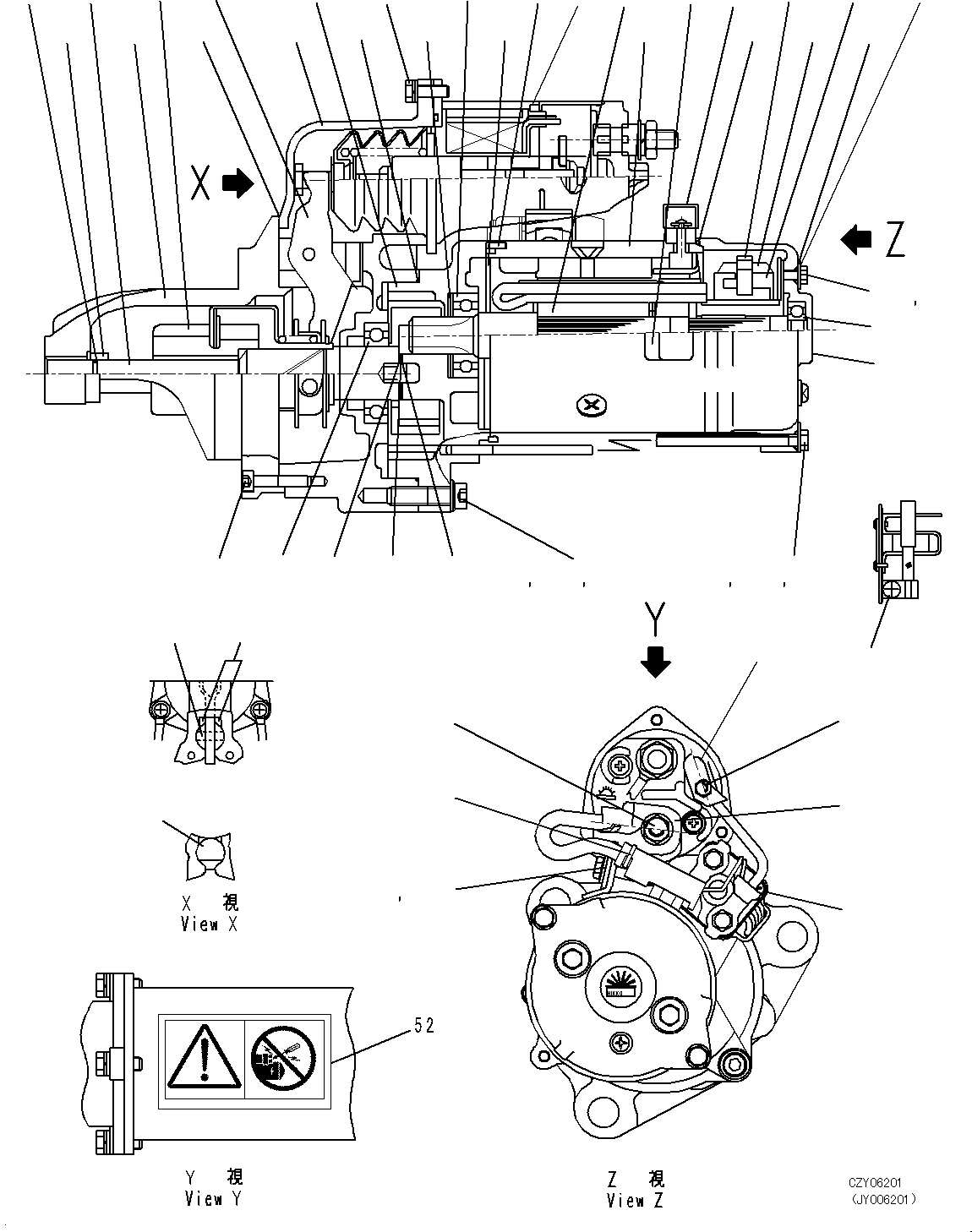 Engines Komatsu / SAA6D125E-5F S/N 674420-up(KC_EE014) / STARTING MOTOR (7.5KW) (INNER PARTS)(|F00072 : |F00072)