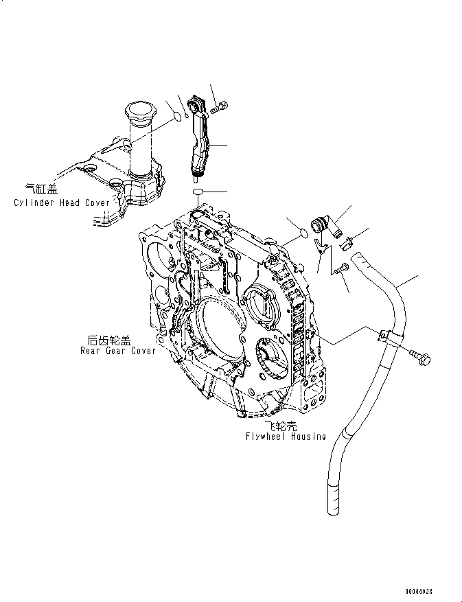 Engines Komatsu / SAA6D107E-1N S/N 26542663-up(KC_EE019) / BREATHER AND HOSE(|0005 : |0005)