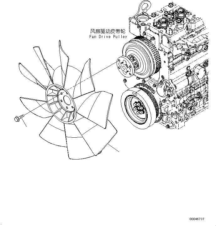 Engines Komatsu / SAA6D107E-1N S/N 26542663-up(KC_EE019) / COOLING FAN(|0066 : |0066)