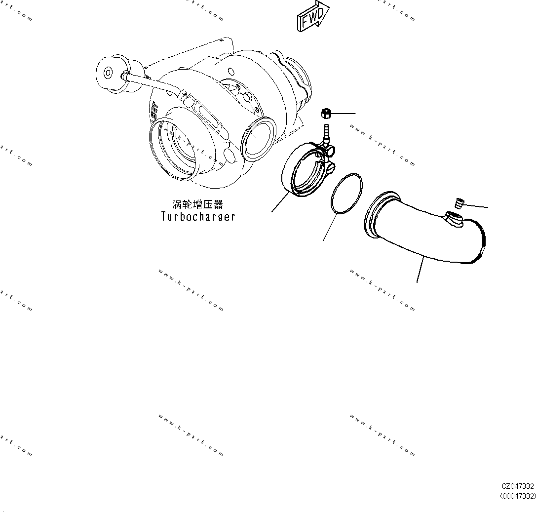 Komatsu parts book diagram for SAA6D107E-1L S/N 26580638-up: AIR TRANSFER CONNECTION