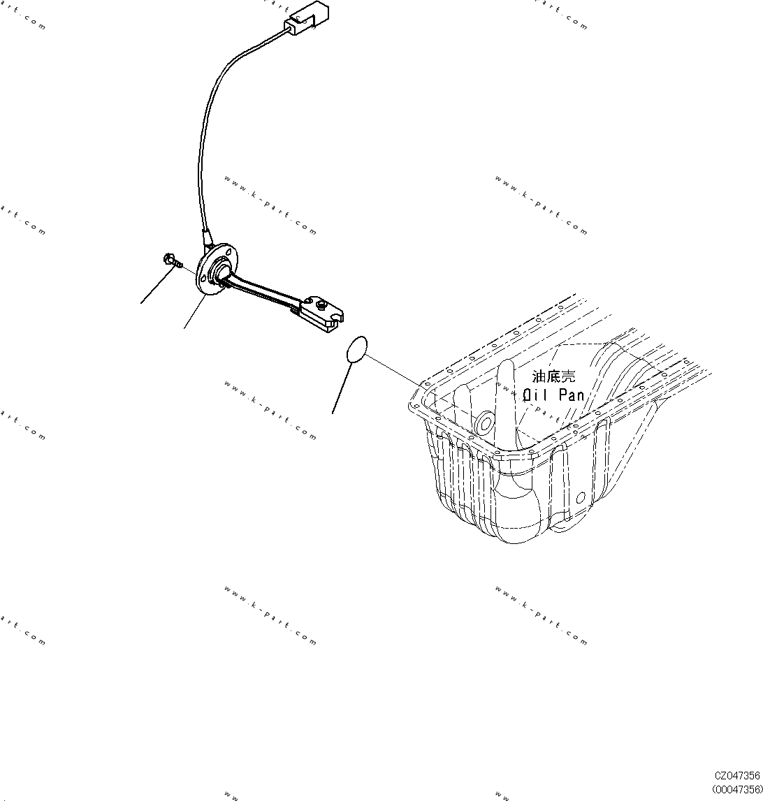 Komatsu parts book diagram for SAA6D107E-1L S/N 26580638-up: ENGINE OIL LEVEL SENSOR
