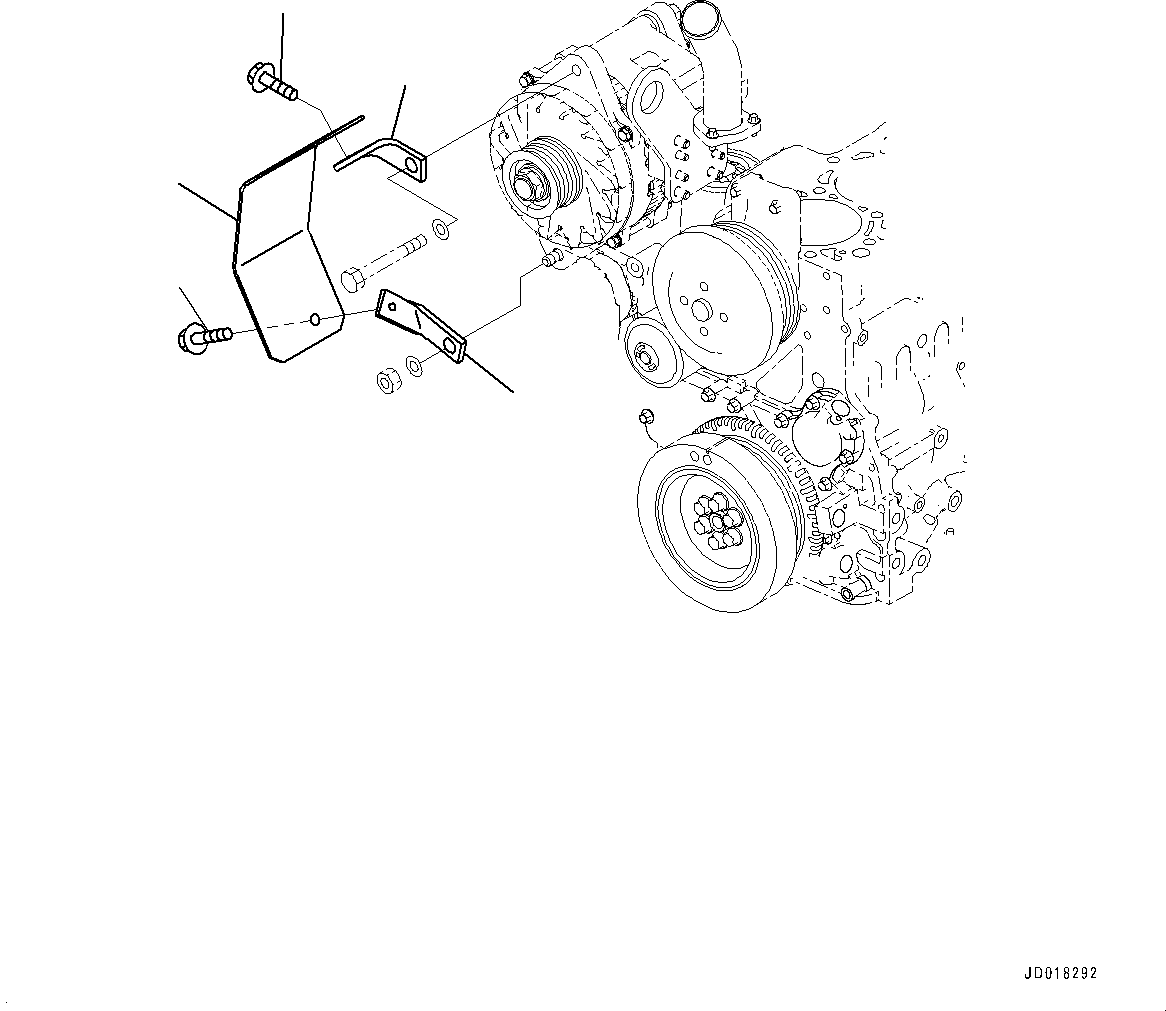 Komatsu parts book diagram for SAA6D107E-1L S/N 26580638-up: ALTERNATOR COVER (60AMP., FOR SANDY AND DUSTY TERRAIN ARRANGEMENT)