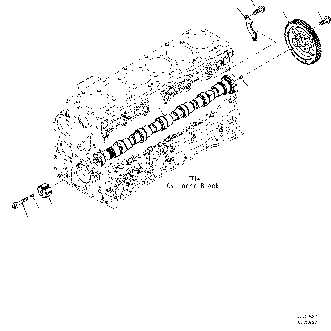 Komatsu parts book diagram for SAA6D107E-1L S/N 26580638-up: PARTS PERFORMANCE (CAMSHAFT)