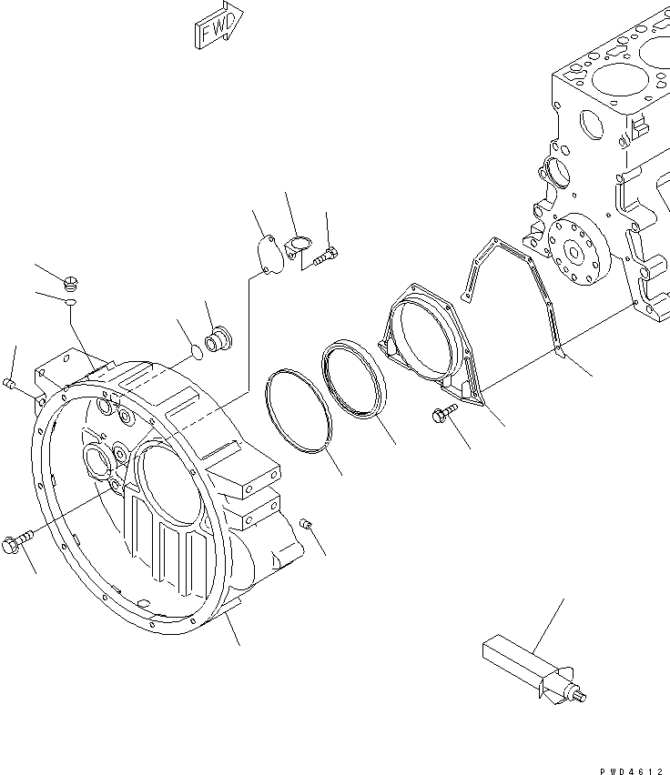 Diesel Generators Komatsu / DCA-125SSK  S6D102E-G-1D4(KDP0001C) / FLYWHEEL HOUSING(030290 : A2219-01A4)