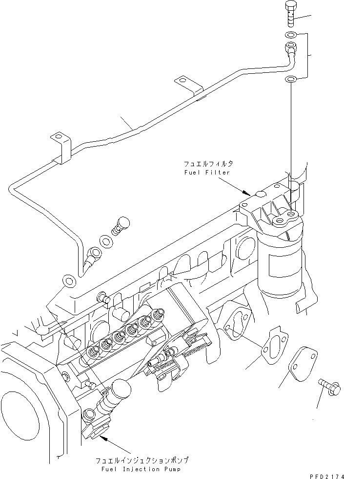 Diesel Generators Komatsu / DCA-125SSK  S6D102E-G-1D4(KDP0001C) / FUEL TUBE AND CYLINDER BLOCK BLIND PLATE(030540 : A417P-01A0)