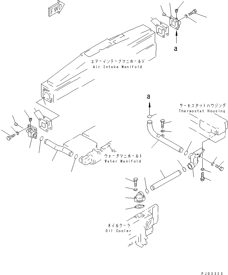 Diesel Generators Komatsu / DCA-600SSK  SA6D170AE-1-D1(KDP0009C) / AFTER COOLER WATER PIPING(030060 : A1310-B6B6A)