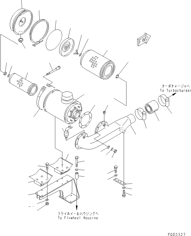 Diesel Generators Komatsu / DCA-600SSK  SA6D170AE-1-D1(KDP0009C) / AIR CLEANER(030070 : A1410-A6D1)