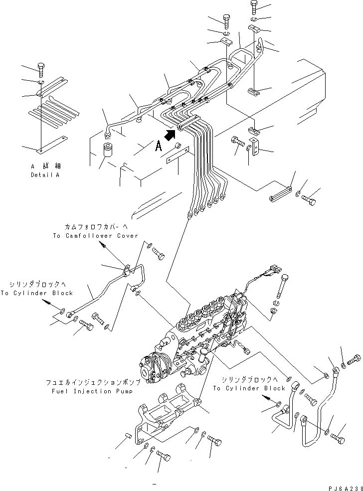 Diesel Generators Komatsu / DCA-600SSK  SA6D170AE-1-D1(KDP0009C) / FUEL INJECTION PUMP PIPING(#18607-20472)(030570 : A4030-A6C4)