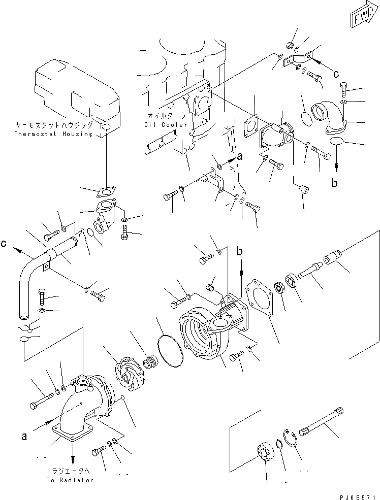 Diesel Generators Komatsu / DCA-600SSK  SA6D170AE-1-D1(KDP0009C) / WATER PUMP (FOR HEATER)(#20165-20472)(030680 : A5010-A6B1B)