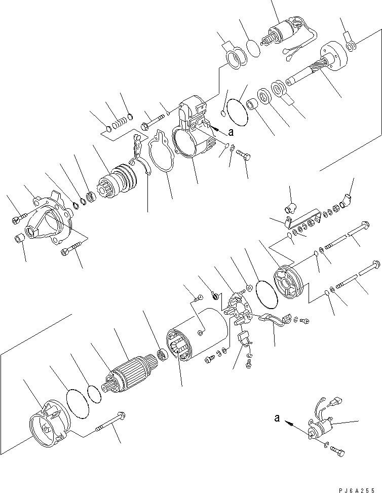 Diesel Generators Komatsu / DCA-600SSK  SA6D170AE-1-D1(KDP0009C) / STARTING MOTOR (11KW) (INNER PARTS)(030820 : A6210-C6B7)