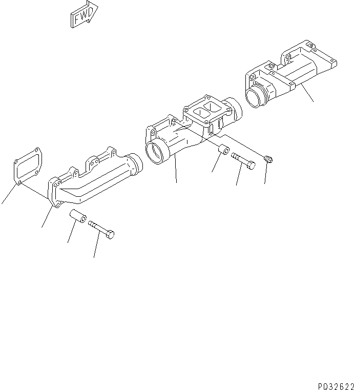 Diesel Generators Komatsu / EGS650       SA6D170A-1(KDP0064C) / EXHAUST MANIFOLD(#11500-19358)(030130 : A1510-A6B9)