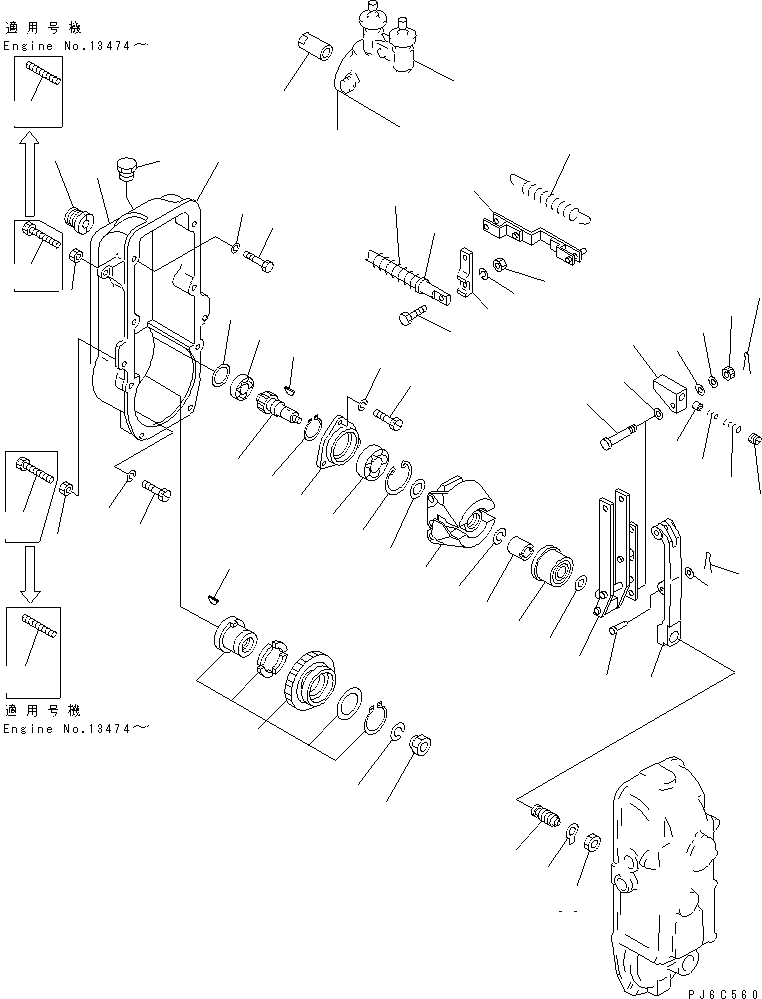 Diesel Generators Komatsu / EGS650       SA6D170A-1(KDP0064C) / FUEL INJECTION PUMP (GOVERNOR) (1/2) (INNER PARTS)(030840 : A4010-D6C6)