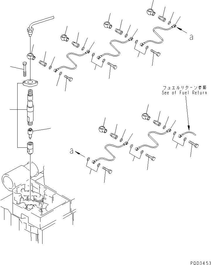 Diesel Generators Komatsu / EGS650       SA6D170A-1(KDP0064C) / FUEL INJECTION NOZZLE AND SPILL PIPE(#18243-)(031010 : A4210-A6E3)